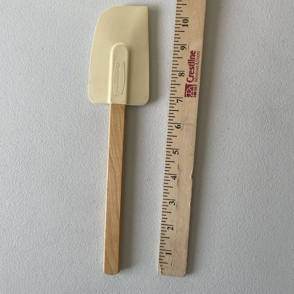 Rubbermaid Vintage Spatula Wood Handle Rubber No. 1902 1980 Kitchen Utensil 11